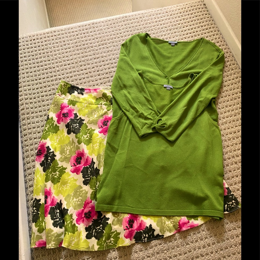 Cardigan with matching shell and shirt. Can be purchase separately